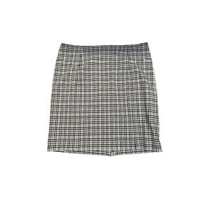 Michael Kors Lined A Line Skirt Size‎ XL  Black White Plaid Rear Zip